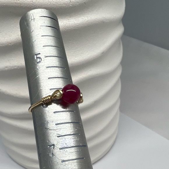 Genuine Ruby 14K Gold Filled Wire Wrapped Ring - Picture 10 of 15
